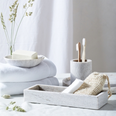 Marble Toothbrush Holder Bathroom Accessories The White Company UK