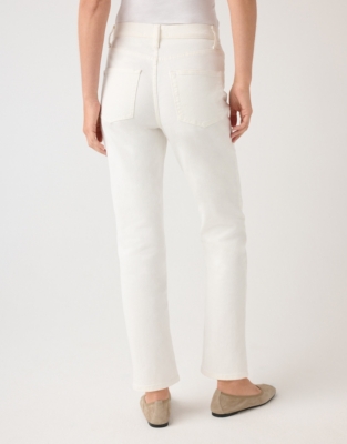 Marlow Ankle Grazer Authentic Straight Leg Jeans - White