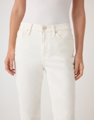 Marlow Ankle Grazer Authentic Straight Leg Jeans - White