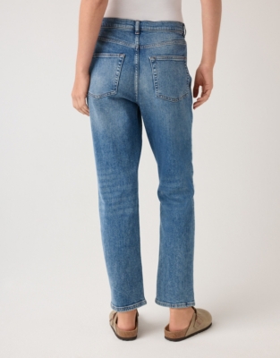 Marlow Ankle Grazer Authentic Straight Leg Jeans - Mid Wash
