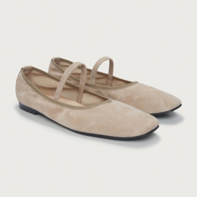 Mary Jane Square Toe Soft Suede Ballerina Flats