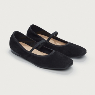 Mary Jane Square Toe Soft Suede Ballerina Flats