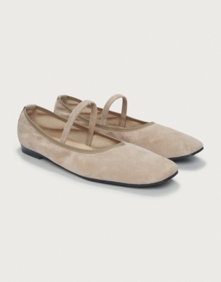 Mary Jane Square Toe Soft Suede Ballerina Flats