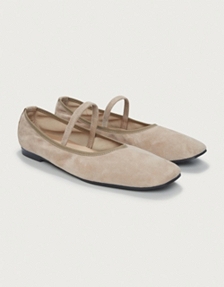 Mary Jane Square Toe Soft Suede Ballerina Flats