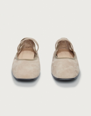 Mary Jane Square Toe Soft Suede Ballerina Flats