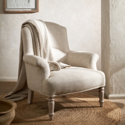 White company deals sheepskin chair