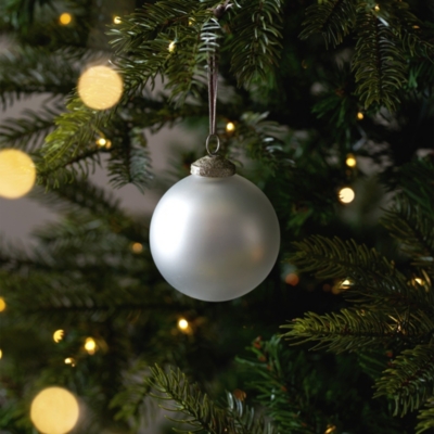 Matte Silver Bauble Christmas Tree Decorations The White Company US