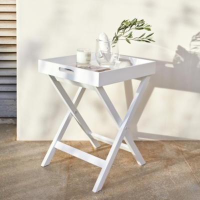 Folding white deals tray table