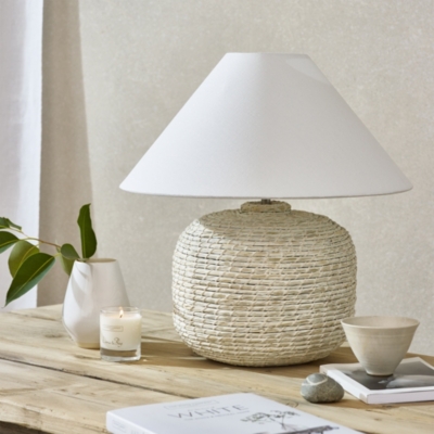 Large white hot sale table lamp