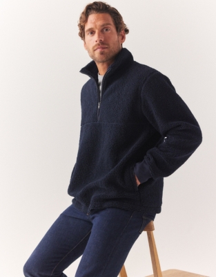 Borg half zip online jumper