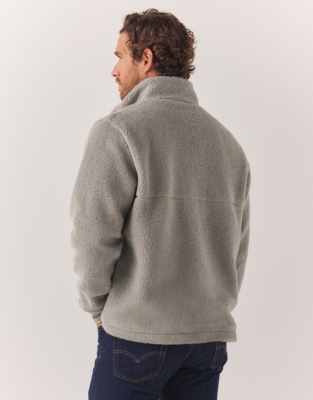 Men’s Borg Half Zip Sweatshirt - Taupe