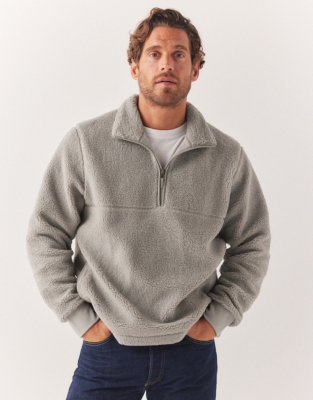 Men's Borg Half Zip Sweatshirt, All Clothing Sale