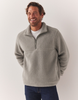 Mens white half hot sale zip pullover