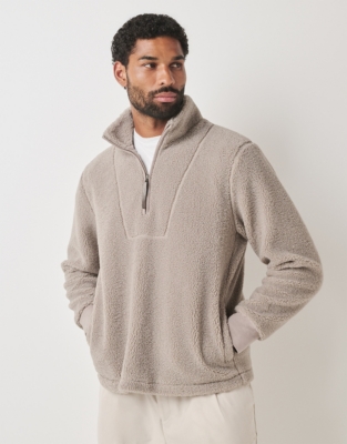 Men s Borg Half Zip Sweatshirt