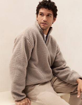 Men's Borg Half-Zip Sweatshirt