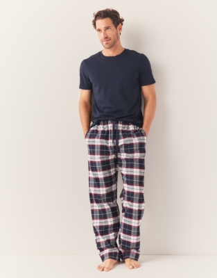 Men s Brushed Cotton Check Pyjama Bottoms Menswear The White Company UK