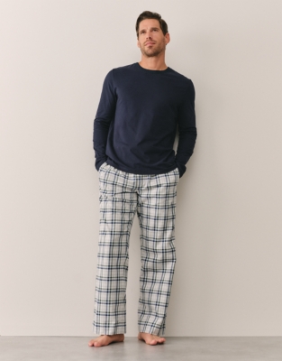 Men’s Brushed Cotton Check Pyjama Bottoms