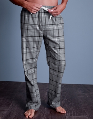 Men's Brushed Cotton Check Pyjama Bottoms Nightwear & Robes Sale