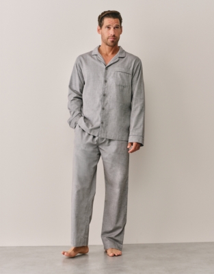 Men’s Brushed Cotton Herringbone Pyjama Set