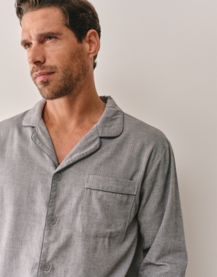 Men’s Brushed Cotton Herringbone Pyjama Set