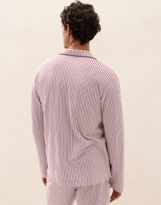 Men's Brushed Cotton Jersey Stripe Classic Pyjama Set