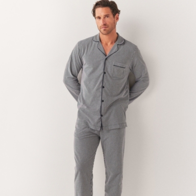 Men's Brushed Cotton Jersey Striped Pyjama Set