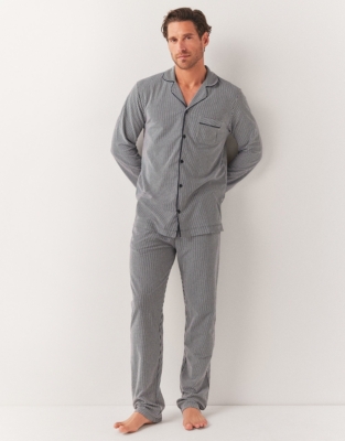 Men's Brushed Cotton Jersey Striped Pyjama Set