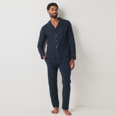 Men's Brushed Cotton Piped Pyjama Set