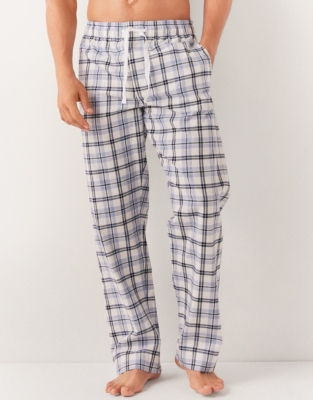 Men's Brushed Organic Cotton Check Pyjama Bottoms