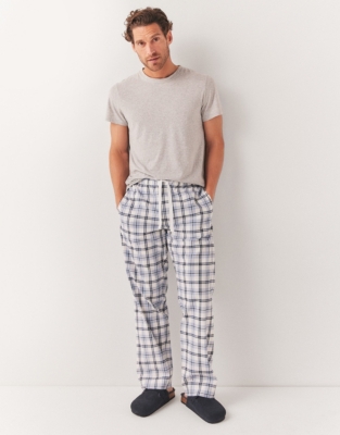 Men's Brushed Organic Cotton Check Pyjama Bottoms