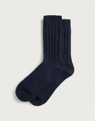 Men’s Cashmere Bed Socks - Navy