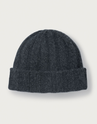 Men’s Cashmere Ribbed Beanie Hat