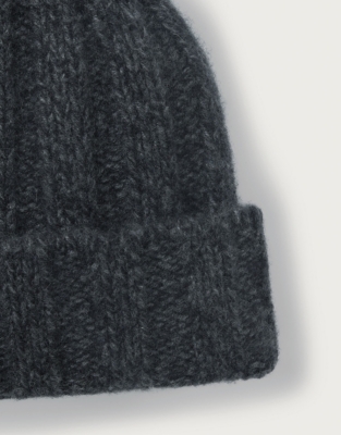 Men’s Cashmere Ribbed Beanie Hat