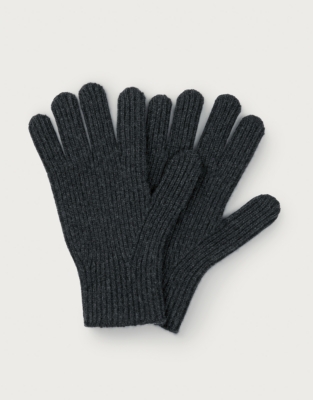 Men's Cashmere Ribbed Gloves