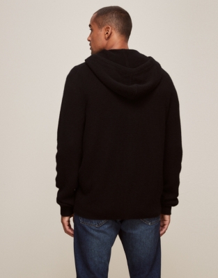 Men's Cashmere Stitch-Detail Zip-Through Hoodie