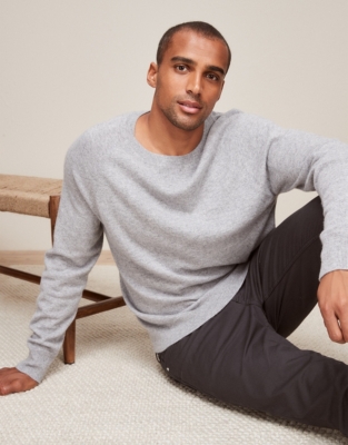 Mens grey cashmere on sale sweater