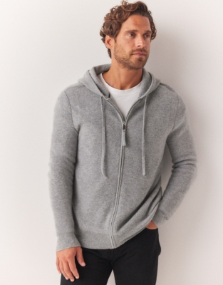 Men's Cashmere Zip Through Hoodie