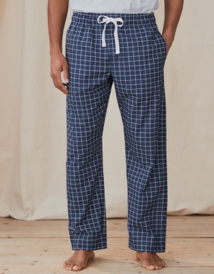 Men's Check Cotton Pyjama Bottoms Men's Nightwear The White Company UK