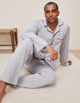 Mens grey pyjama discount set