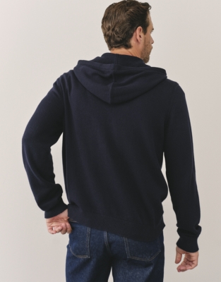 Men's Cotton Cashmere Knitted Zip Up Hoodie