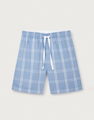 Mens check pyjama shorts hot sale