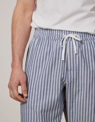 Men's Cotton Stripe Pyjama Bottoms Nightwear & Robes Sale The White