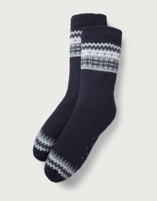 Men s Fair Isle Slipper Socks Clothing Sale The White Company UK