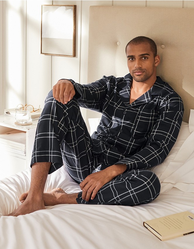 Men’s Flannel Check Pajama Set | Sleepwear | The White Company US