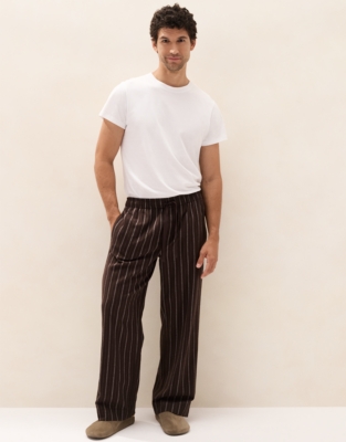 Men's Flannel Fine-Stripe Pyjama Bottoms