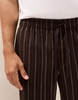 Men's Flannel Fine-Stripe Pyjama Bottoms