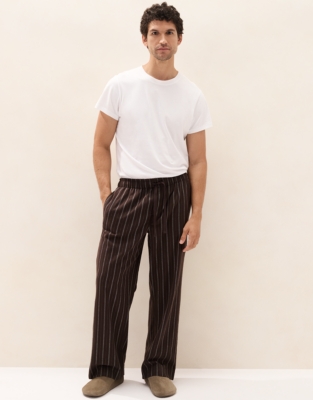 Men's Flannel Fine-Stripe Pyjama Bottoms