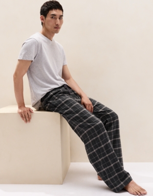 Men's Flannel Large Check Pyjama Bottoms
