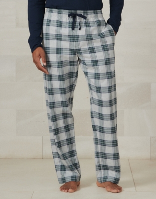 Mens Flannel Pyjama Bottoms Brushed Cotton Check Lounge Pants