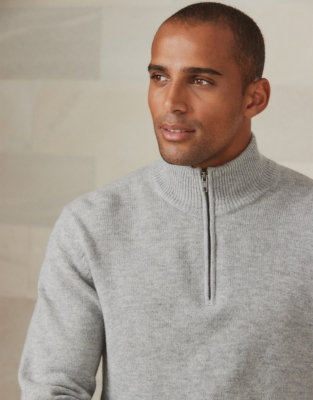 Mens grey discount half zip jumper